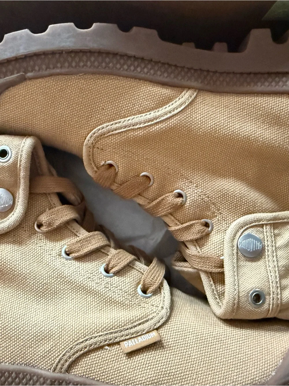 Palladium Men’s Tan Canvas High-Top Boots